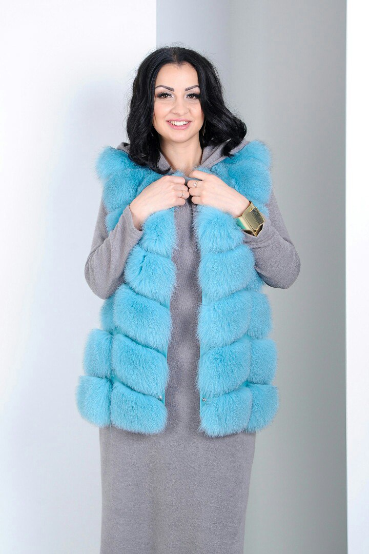 Fur vest from silver fox "Brizol